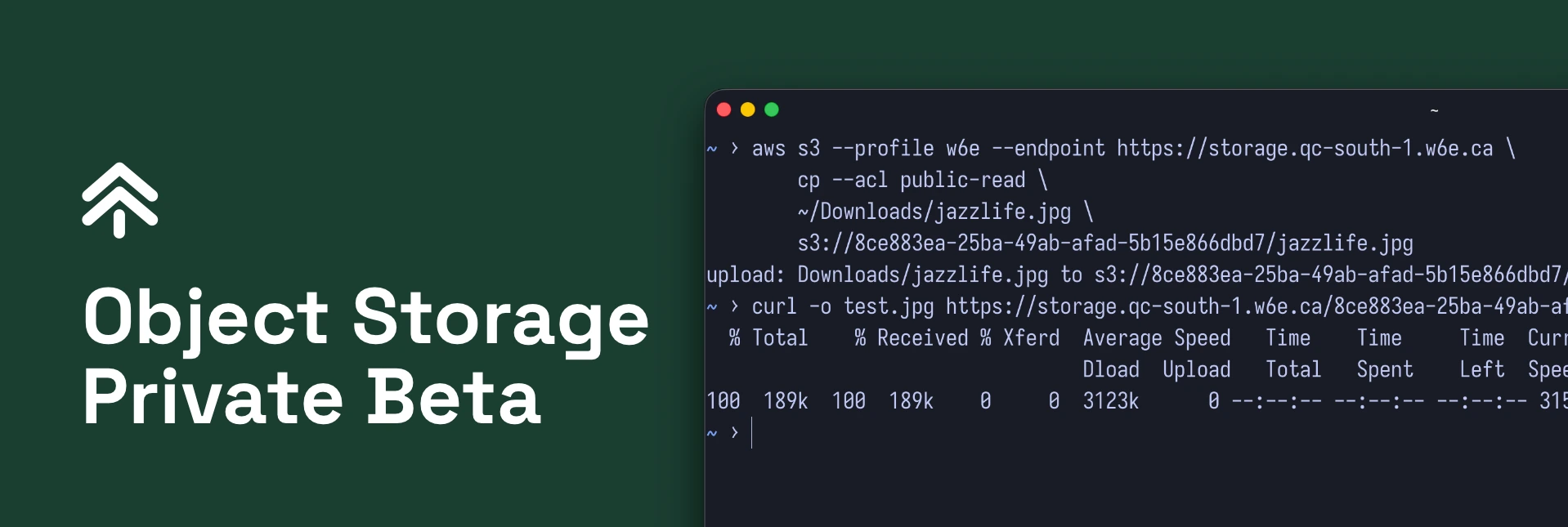 Object Storage Private Beta is launching soon.